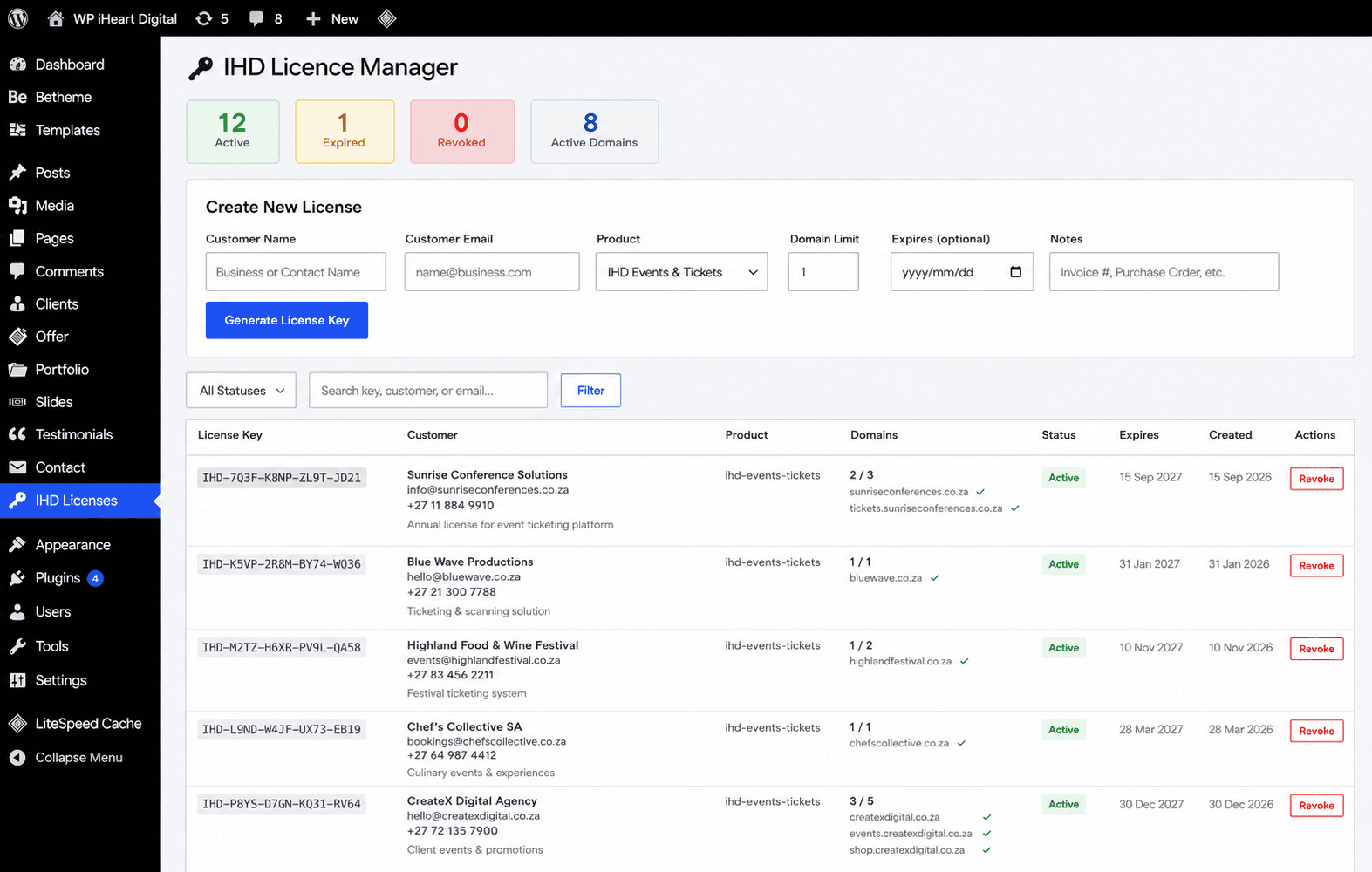 iHD Licence Manager screenshot