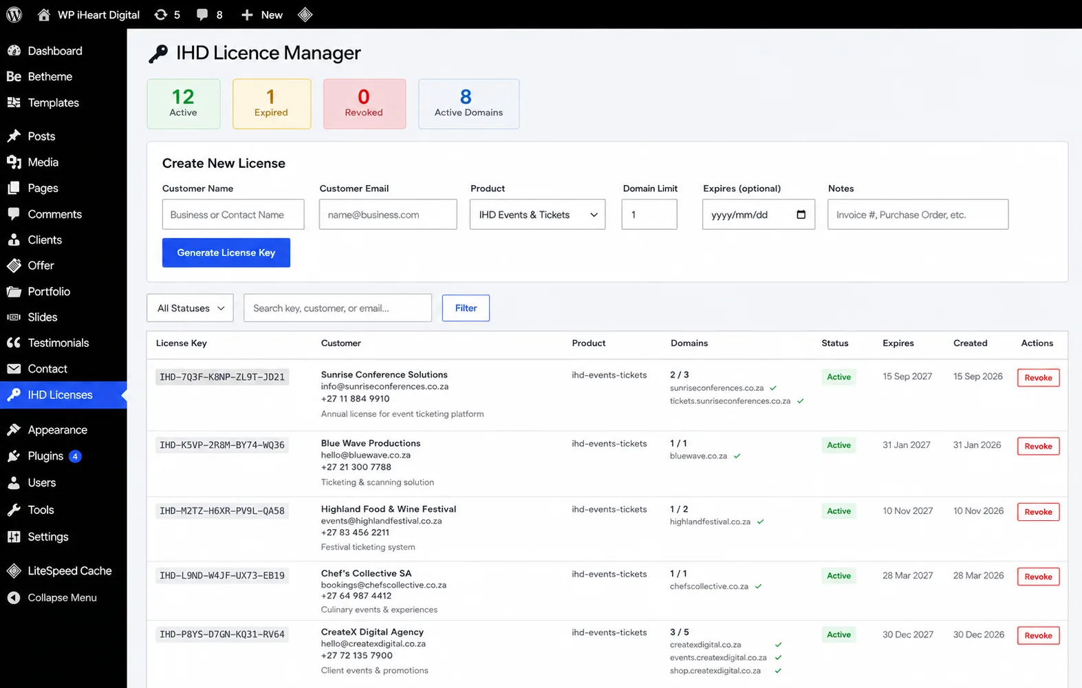 iHD Licence Manager screenshot